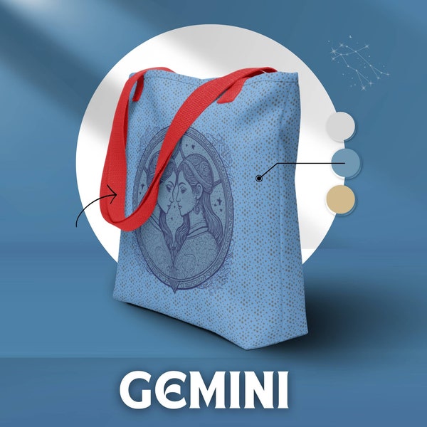 Gemini Zodiac Everyday Cool Trendy Work Tote Bag For Men and Women