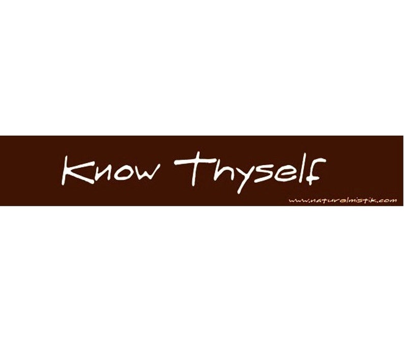 Bumper Sticker: Know Thyself image 1