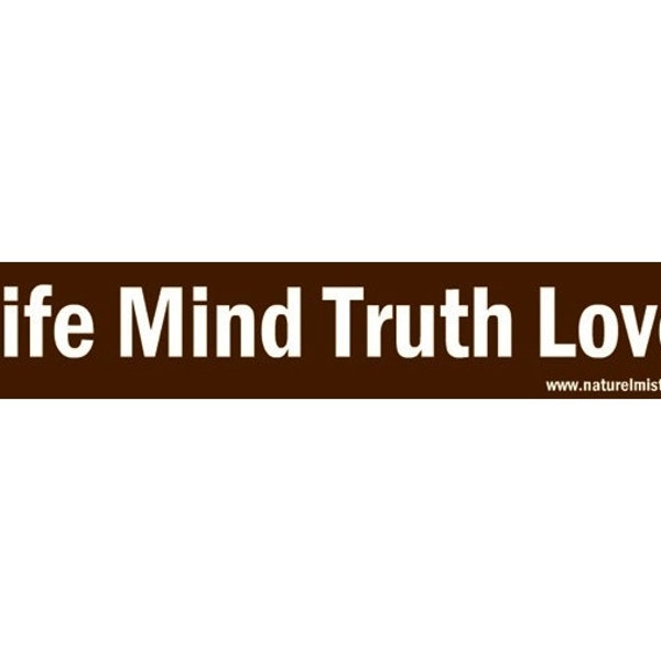 Bumper Sticker: Life Mind Truth Love