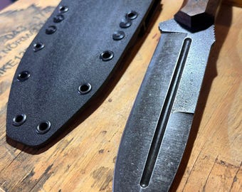 Hand Forged Sleipner Steel Bushcraft Knife: Tactical Camping, Kydex Sheath