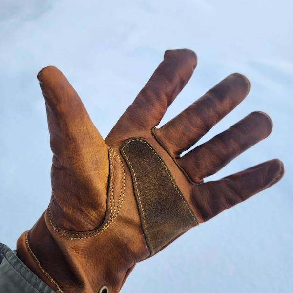 Handmade Bushcraft Leather Gloves, Kevlar Stitched, Full-Grain Cowhide , Garden Gloves