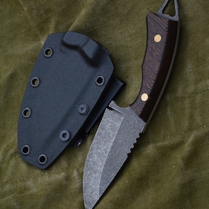 Handmade Sleipner Steel Bushcraft Knife: Walnut Handle, Kydex Sheath