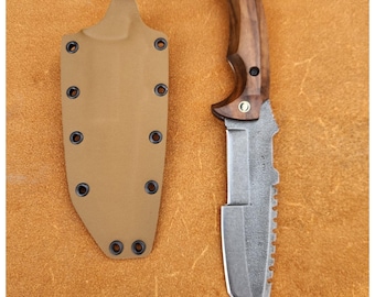 Ręcznie kuty nóż bushcraftowy: stal Uddeholm Sleipner, nóż survivalowy i kempingowy, prezent świąteczny