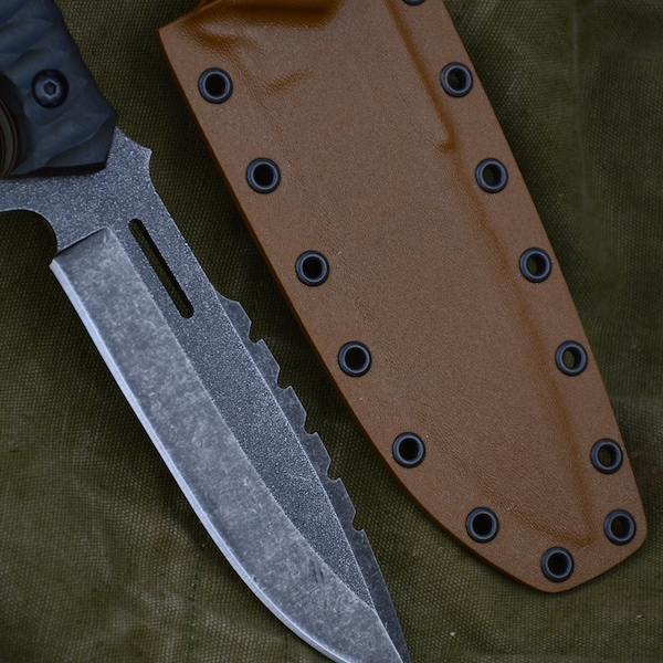 Hand Forged Sleipner Steel Survival Knife: Kydex Sheath , Bushcraft Knife