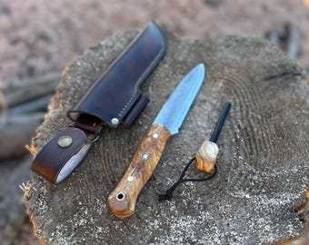 Hand Forged N690 Steel Bushcraft Knife , Camping , Outdoor ,  Survival
