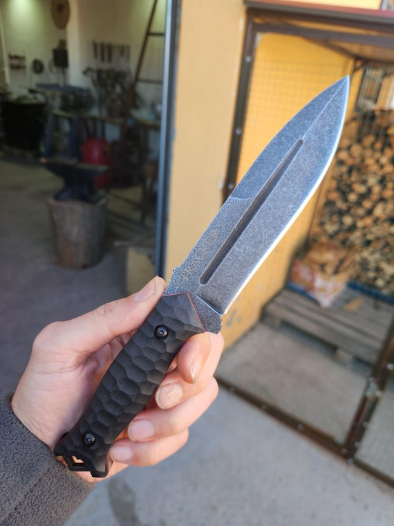 Handmade Sleipner Steel Bushcraft Knife: Kydex Sheath, Full Tang , Christmas gift