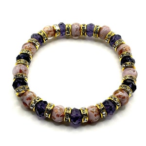 Purple Bracelet Murano Glass beads - Handmade Murano glass bracelet