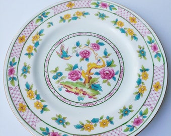 Kröne Staffordshire Speiseteller, Mid Century English Fine Bone China