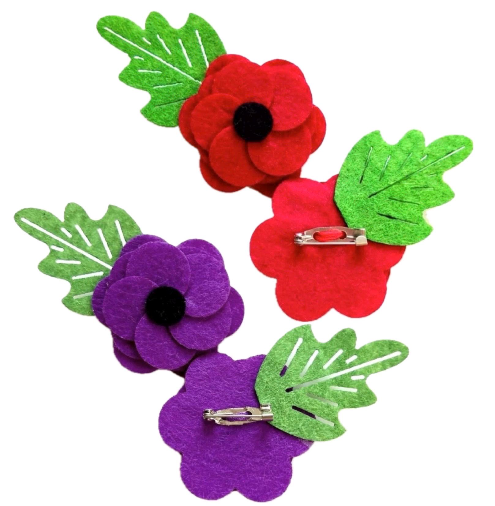 Red Poppy Flower Enamel Brooch – Memorial Day Remembrance Lapel Pin, Unbranded