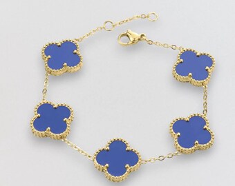 Luxury Clover Bracelet For Women, Charm Bracelets, Bridesmaid Gifts, Four-leaf Gold Plated 18K Bracelet