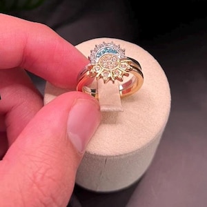 Sun Moon Ring | Celestial Jewelry | Adjustable Sterling Silver Band | Astrology Gift for Her | Boho Chic Accessory