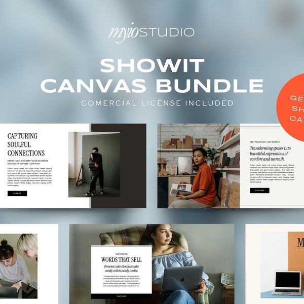 Commercial License Showit Canvas Templates, Premade Showit Sections, Showit Website Templates, Showit Design Kits, Showit Website Add-Ons.