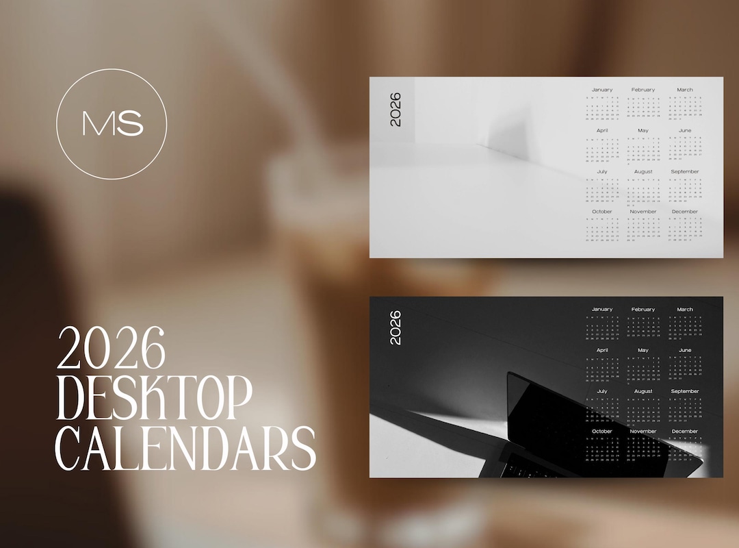 2026 Desktop Calendar Set: Minimalist Desktop Wallpapers ( 1920x1080 Px ...