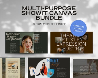 Showit About Page Canvas Templates: Commercial License (20 Premade Designs)