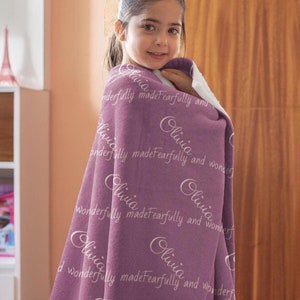 Personalized Name Christian Blanket for Daughter or son,Customized Bible Verse Blanket,Blessed Blanket ,Christian baby Gift,Baby Shower gift
