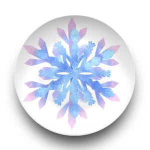 Snowflake Plate – Winter Themed Holiday Plate, Festive Dinnerware, Seasonal Table Decor, Christmas Tableware, Unique Winter Gift