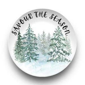 Custom Christmas Plate: &#39;Savour the Season&#39; Holiday Dinnerware