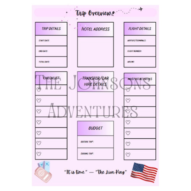 Orlando Digital Printable Trip Planner 76 Pages WDW, Universal Studios ...