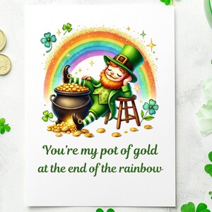 Carte Vous êtes mon pot d'or, carte de voeux pour la Saint-Patrick, carte trèfle à 4 feuilles Shamrock, carte pour la Saint-Patrick, carte de voeux faite main,
