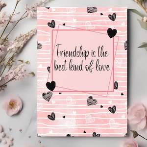 Freundschaft Valentinstag Grußkarte, Valentinstag Karte für BFF Freund, Liebeskarte Geschenk für Freundin Sie Ihn, ich liebe dich Karte, freundliche Karte