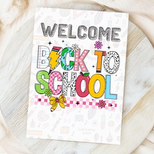 Welcome Back to School Greeting Card, First Day of School Card, Card Back to School, Preschool  Back to School, New School Year Card