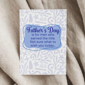 Carte de fête des pères pour papa absent, relation difficile avec papa, carte pour père séparé, fête des pères émouvante, carte pour papa mauvais payeur