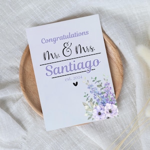 Tarjeta de boda personalizada del Sr. y la Sra., Felicitaciones por su tarjeta de boda, Regalo de boda de matrimonio de despedida de soltera para pareja, Tarjeta de recién casados
