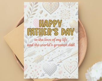Tarjeta del Día del Padre de Esposa para Esposo, Tarjeta del Día del Padre de Esposa y Novia, Regalo para Esposo y Novio, Tarjeta de Felicitación para Papá