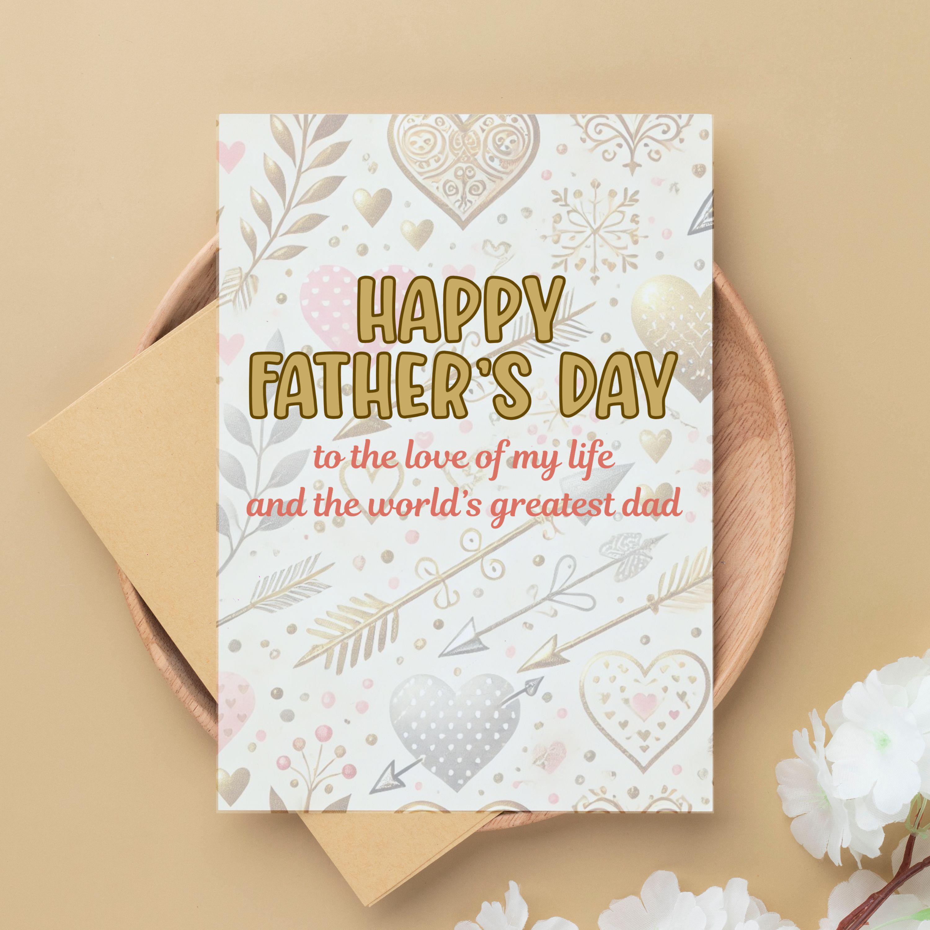 Biglietto di auguri per la festa del papà per il marito, biglietto di auguri sincero per la festa del papà da parte della moglie - Italia