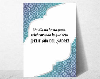 Tarjeta Feliz dia del Padre, Happy Father's Day Card for Latino Dad, Spanish Father's Day Card, Tarjeta para Papa, Regalo Dia del Padre