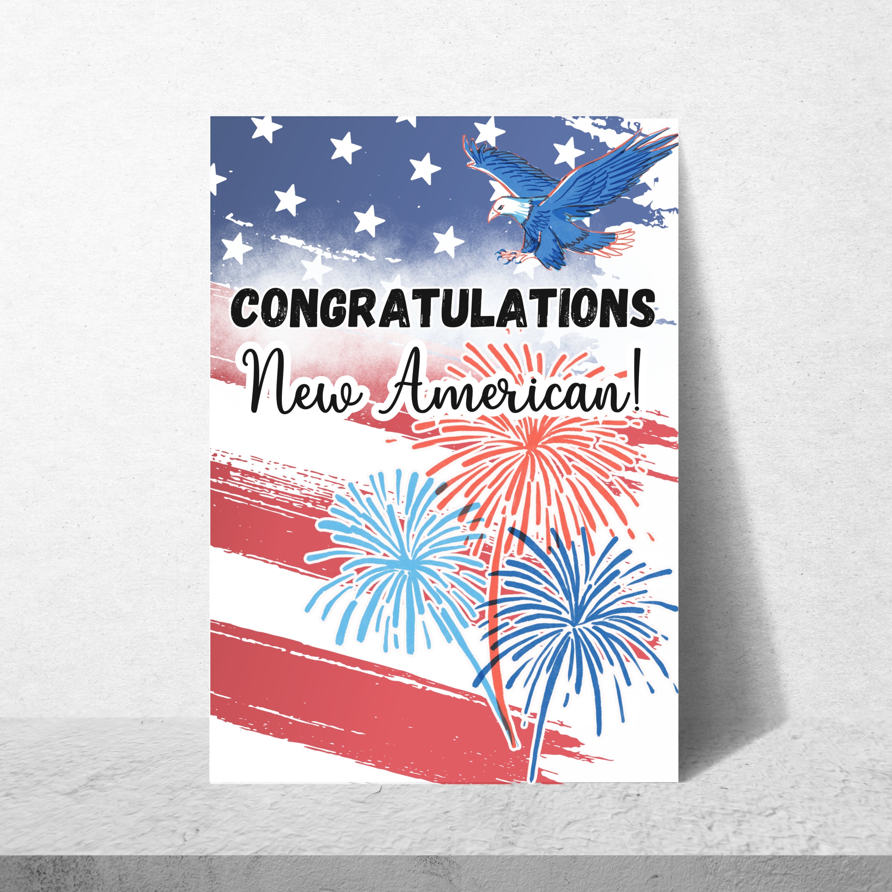 American Citizenship Greeting Card, Congratulation American US Citizen Gift Card, USA New America Citizen Gift, Immigrant US American Dream