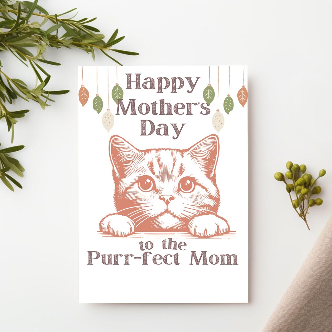 Cat Lady Mother's Day Card, Funny Handmade Mother's Day for Mom, Pet ...