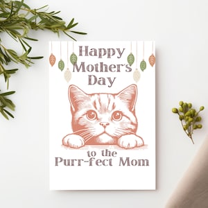 Cat Lady Mother's Day card, Funny Handmade Mother's Day for Mom, Pet Cat Mother's Day Gift for Mother's Mommy Mom, Card From Animal Cat Pet