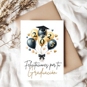 Carte Felicitaciones Por Tu Graduacion, carte espagnole de remise des diplômes, Tarjeta Regalo de Graduacion, cadeau pour un diplômé latino, remise des diplômes hispanique