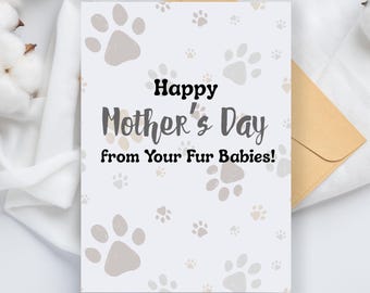 Dog Puppy Mother's Day card, Funny Handmade Mother's Day for Mom, Pet Dog Mother's Day Gift for Mother's Mommy Mom, Card From Animal Dog Pet