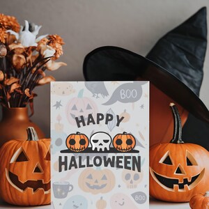 Fröhliche Halloween-Karte, Halloween-Geschenk, süße Halloween-Grußkarte, Geist-Spooky-Boo-Karte, Süßes oder Saures, Halloween-Geschenk für Freund