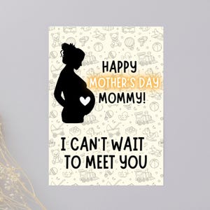 Fête des mères enceintes, carte future maman, fête des mères, première carte de fête des mères, carte de fête des mères de bébé, carte de femme enceinte
