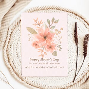 Tarjeta del Día de la Madre para Esposa, Regalo Romántico del Día de la Madre, Día de la Madre para Novia, Tarjeta del Día de la Madre de Esposo, Pareja, Novio,