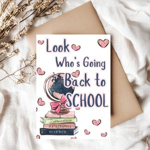 Adult Returning Back to School Greeting Card, First Day of School Card, Card Back to School, Parents Going Back to School, Adult Education