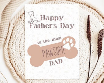 Dog Dad Father's Day Greeting Card, Funny Pet Cute Father's Day Card from Dog to Pet Owner, Card Gift for Dog Lover Dad Happy Father's Day