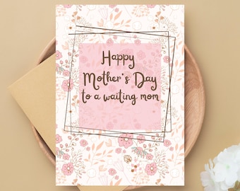 Tarjeta de felicitación para mamás en espera, tarjeta de regalo para madres en duelo por infertilidad, tarjeta de condolencias para el Día de la Madre por un difícil proceso de FIV, tarjeta para mujeres que intentan concebir (TTC).
