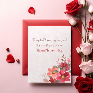 Romantic Mother's Day Card, Mother's Day card Gift for Wife,  Mother's Day for Girlfriend, Mother's Day card from Husband Partner Boyfriend,