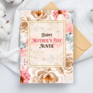 Carte de fête des mères pour tante, carte de fête des mères faite main pour tante Titi, cadeau de fête des mères pour tante, carte de nièce neveu grignotant