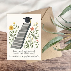 Carte de fin d'études non diplômée, Carte de remise de diplôme motivante et inspirante, Carte pour étudiant non diplômé, Carte de soutien pour un futur diplômé