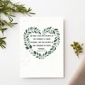 Tarjeta cristiana para el Día del Padre, versículo bíblico hecho a mano para el Día del Padre, regalo para el Día del Padre, tarjeta religiosa de fe de hija e hijo.