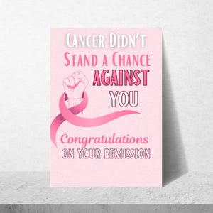 Felicitaciones por su remisión del cáncer, tarjeta de sobreviviente de cáncer, tarjeta atrevida de recuperación para pacientes con cáncer, tarjeta de felicitación de regalo para sobrevivientes de cáncer