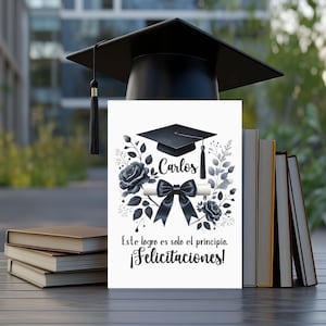 Felicitaciones Por Tu Graduacion Card, Spanische Abschlusskarte, Tarjeta Regalo de Graduacion, Geschenk für Latein Graduado, Hispanic Graduierung