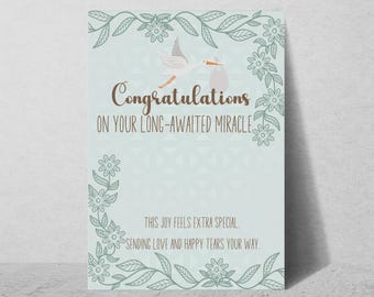 Pregnancy After Infertility Greeting Card, Congratulations Your New Baby Pregnancy Card, Trying to Conceive IVF TTC Journey Celebration Gift