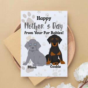 Hond puppy Moederdagkaart, grappige handgemaakte Moederdag voor moeder, hond moederdagcadeau voor moeder, moeder, kaart van dier hond huisdier