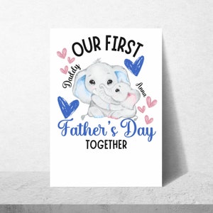 Tarjeta personalizada para nuestro primer Día del Padre juntos, linda tarjeta de felicitación para el primer Día del Padre de una niña recién nacida, regalo personalizado para el Día del Padre.